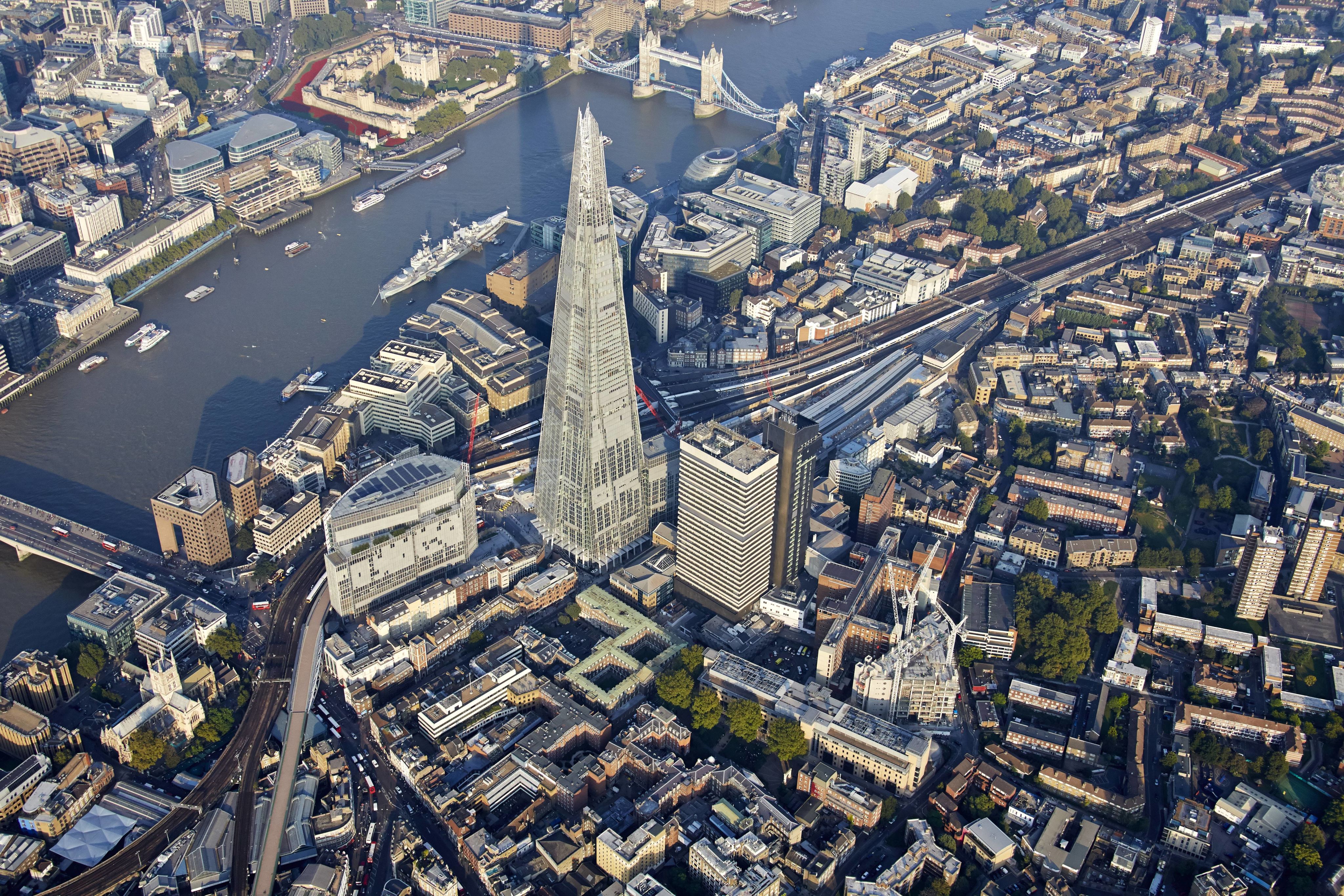 An aerial view of Guy's Hospital